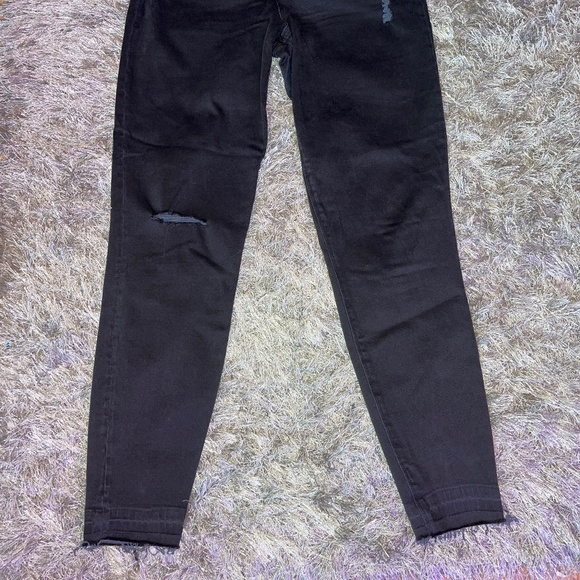 SPANX Black Distressed Skinny Pull On Denim Jeans / Pants Size XL - Picture 3 of 8